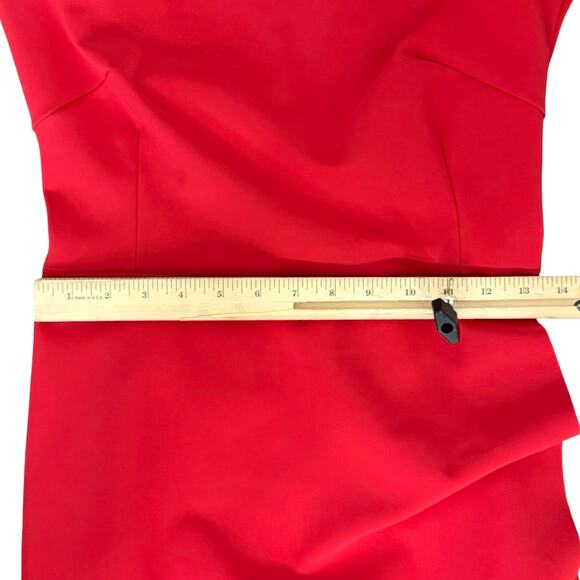 Chiara Boni La Petite Robe Lipstick Red Kate Slit Detail Boatneck Gown sz 42 / 6 - Picture 8 of 16